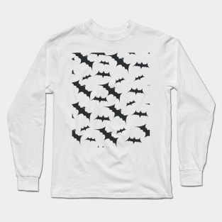 Halloween Bats Flying Pattern Long Sleeve T-Shirt